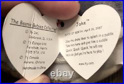 5 RARE Ty Beanie Baby Babies Errors Jake The Duck Echo Roam Peace Bear Patti 5 RARE Ty Beanie Baby Babies Errors Jake The Duck Echo Roam Peace Bear Patti