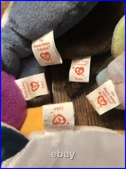 5 RARE Ty Beanie Baby Babies Errors Jake The Duck Echo Roam Peace Bear Patti 5 RARE Ty Beanie Baby Babies Errors Jake The Duck Echo Roam Peace Bear Patti