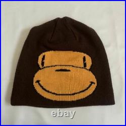 A BATHING APE BAPE BABY MILO Beanie knit hat monkey brown rare