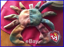Authentic Rare TY Beanie Baby CLAUDE The Crab with errors! In mint condition
