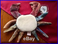 Authentic Rare TY Beanie Baby CLAUDE The Crab with errors! In mint condition
