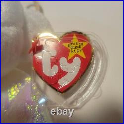 Authentic TY Beanie Baby Halo the bear with Tag Error. Rare. Mint. Retired