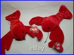 Authentic Ty Beanie Baby Pinchers the Lobster Rare 1st / 1st Gen Tag MWMT-MQ