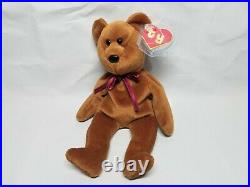 Authentic Ty Beanie Baby Rare Brown New Face NF Teddy 2nd/1st Gen MWCT