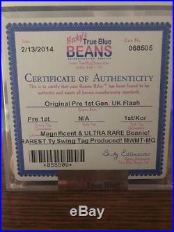 Authenticated Pre 1st Gen Flash MWMT MQ Ty Beanie Baby Rare