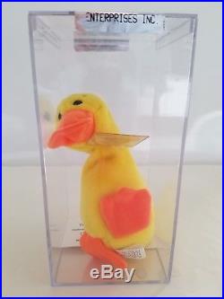 Authenticated RARE! TY Beanie Baby Quackers the Duck 1st Gen Tags MWNMT