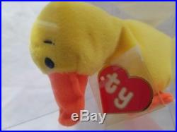 Authenticated RARE! TY Beanie Baby Quackers the Duck 1st Gen Tags MWNMT
