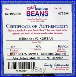 Authenticated TY WARNER Signed Korean BILLIONAIRE 2 Beanie ULTRA RARE MWMT MQ