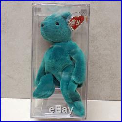 Authenticated Teddy OF Teal (Ultra Rare) MWMT 1st/1st gen Ty Beanie (AP 11359)