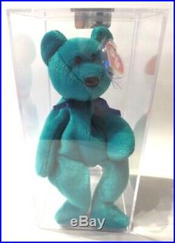 Authenticated Ty Beanie Baby 2nd / 1st Gen NEW FACE TEAL Teddy RARE & MWMT MQ