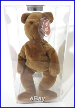 Authenticated Ty Beanie Baby 2nd / 1st Gen OLD FACE BROWN Teddy MWMT MQ & RARE