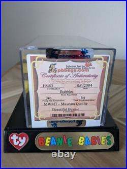 Authenticated Ty Beanie Baby BUBBLES 3RD/1ST TUSH extremely Rare Condition