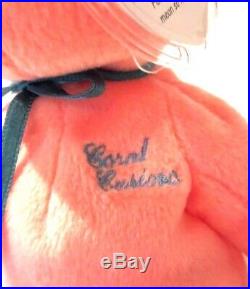 Authenticated Ty Warner Signed Beanie Baby CORAL CASINO Teddy MWMT MQ So Rare