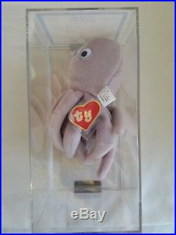 Authenticated ULTRA RARE! Ty Beanie Baby Inky (Tan without a Mouth) MWMT-MQ