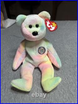B. B Birthday Bear Rainbow B-day Ty Beanie Baby Retired very rare