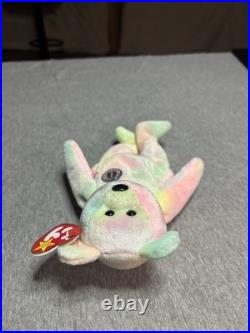 B. B Birthday Bear Rainbow B-day Ty Beanie Baby Retired very rare