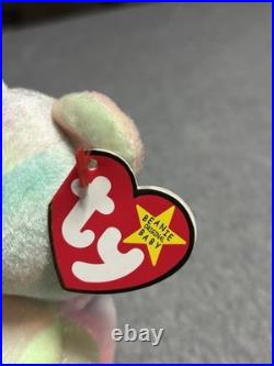B. B Birthday Bear Rainbow B-day Ty Beanie Baby Retired very rare