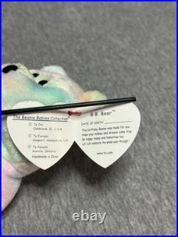 B. B Birthday Bear Rainbow B-day Ty Beanie Baby Retired very rare
