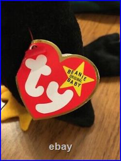 BALDY RARE! The Eagle Ty Beanie Baby 1996. PVC Pellets! Errors