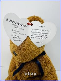BEANIE BABY FUZZ rare retired with tags and tag errors 1998/1999