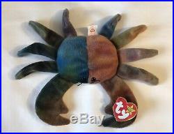 BEANIE BABY TY Claude the Crab 4083 3g Tush, 4g v6 Heart 1996 VERY RARE