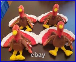 Beanie Babies Gobbles 1996 Mint Condition Rare Tag Errors #301 (All 4)