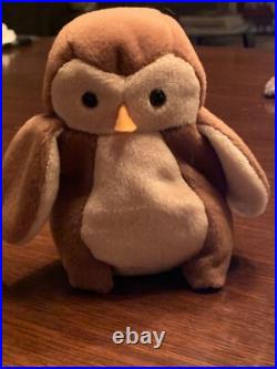 Beanie Babies RARE Hoot the Owl Mint Condition PVC Rare Waterlooville Hants