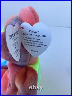 Beanie Babies Rare Peace Tag Error 1996 Must See Tie Dye Style VGC Beanie Babies Rare Peace Tag Error 1996 Must See Tie Dye Style VGC
