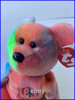 Beanie Babies Rare Peace Tag Error 1996 Must See Tie Dye Style VGC Beanie Babies Rare Peace Tag Error 1996 Must See Tie Dye Style VGC