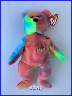 Beanie Babies Rare Peace Tag Error 1996 Must See Tie Dye Style VGC Beanie Babies Rare Peace Tag Error 1996 Must See Tie Dye Style VGC