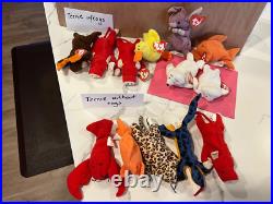 Beanie Babies, many unopened, rare and witherrors. Total 69 see Descriptions Beanie Babies, many unopened, rare and witherrors. Total 69 see Descriptions