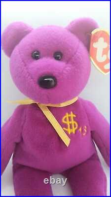 Beanie Baby Babies Billionaire 15 Bear MWMT Signed by TY Warner RARE #456/611