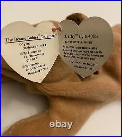 Beanie Baby Derby the Horse Ty RARE Tag Errors and PVC Pellets Retired #4008
