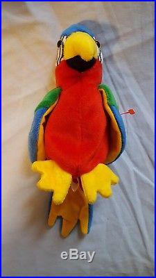 Beanie Baby JABBER THE PARROT Excellent Condition Major Tag Errors RARE RARE