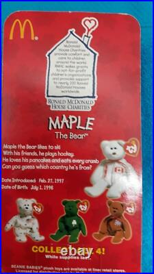 Beanie Baby Maple The Bear -1999 McDonald's Rare Errors 1993/OAKBROOK, MWMT Beanie Baby Maple The Bear -1999 McDonald's Rare Errors 1993/OAKBROOK, MWMT