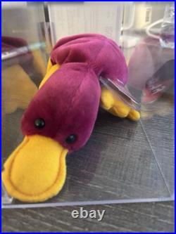 Beanie Baby Patti the Platypus 1st Gen RARE Raspberry Color 5-Line Tush