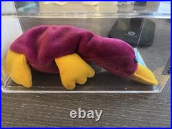 Beanie Baby Patti the Platypus 1st Gen RARE Raspberry Color 5-Line Tush