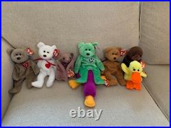Beanie Baby Rare Retired Collection, (Patti 1992, Batty 1996 Valentino 1994)