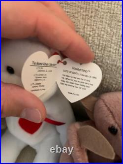 Beanie Baby Rare Retired Collection, (Patti 1992, Batty 1996 Valentino 1994)