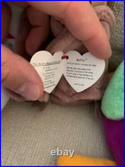 Beanie Baby Rare Retired Collection, (Patti 1992, Batty 1996 Valentino 1994)