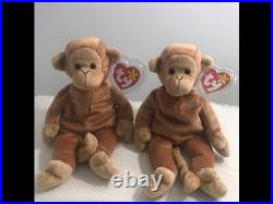 Beanie babies bongo a pair both retired with ultra rare errors