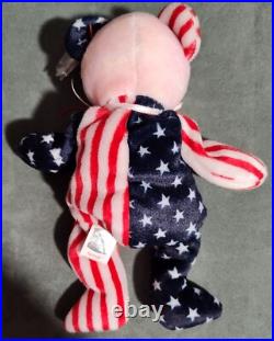 Beautiful, RARE & Retired TY Beanie Baby Spangle Bear Pink Face withtag Errors Beautiful, RARE & Retired TY Beanie Baby Spangle Bear Pink Face withtag Errors