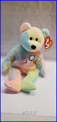 Birthday Bear Ty Beanie Baby Plush Toy First Edition B. B. Retired Rare