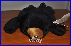Blackie Ty Beanie Baby Bear 9 errors 1st Gen MINT PVC Suface Origiinal RARE 1993
