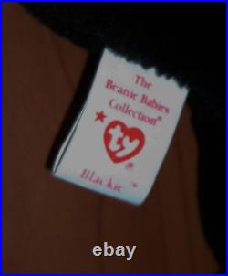 Blackie Ty Beanie Baby Bear 9 errors 1st Gen MINT PVC Suface Origiinal RARE 1993