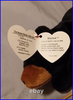 Blackie the Bear, TY Beanie Baby Vintage Original Rare Hang Tag Errors 1993 (KR) Blackie the Bear, TY Beanie Baby Vintage Original Rare Hang Tag Errors 1993 (KR)