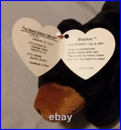 Blackie the Bear, TY Beanie Baby Vintage Original Rare Hang Tag Errors 1993 (KR) Blackie the Bear, TY Beanie Baby Vintage Original Rare Hang Tag Errors 1993 (KR)