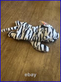 Blizzard Tiger original TY BEANIE BABIES RETIRED 1996 Rare PVC PELLETS