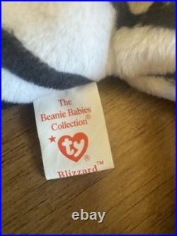 Blizzard Tiger original TY BEANIE BABIES RETIRED 1996 Rare PVC PELLETS