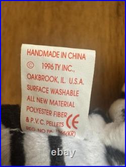 Blizzard Tiger original TY BEANIE BABIES RETIRED 1996 Rare PVC PELLETS